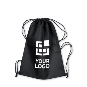 Sac à cordon en tissu "non tissé" couleur  noir