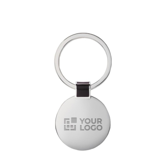 Porte-clés élégant rond en nickel couleur noir