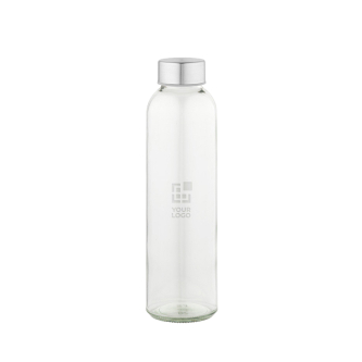 Bouteille en verre avec bouchon à vis argenté antigoutte 510 ml