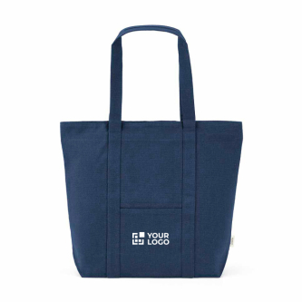 Sac de courses en coton recyclé avec fermeture éclair 360 g/m²