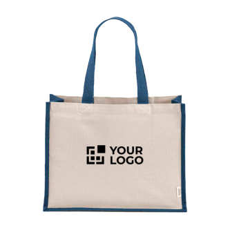 Sac de courses en coton recyclé et jute avec longues anses 300 g/m²