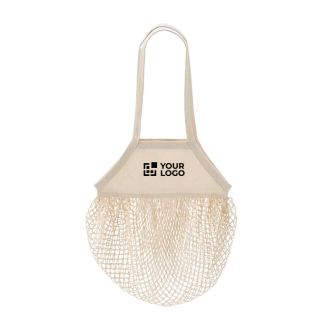 Sac de courses en maille de coton avec longues anses 180 g/m²