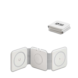 Chargeur sans fil 3 en 1 avec USB-C et charge rapide magnétique 15W