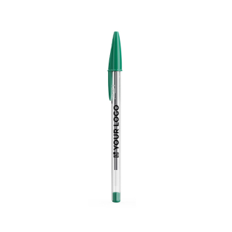 Stylo à bille en plastique transparent à encre verte BIC® Cristal®