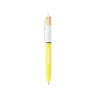 Stylo bille en plastique avec corps jaune et encre 4 couleurs Sun BIC®