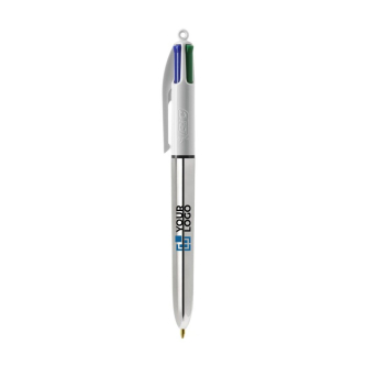 Stylo bille en plastique finition métallique, encre 4 couleurs BIC®