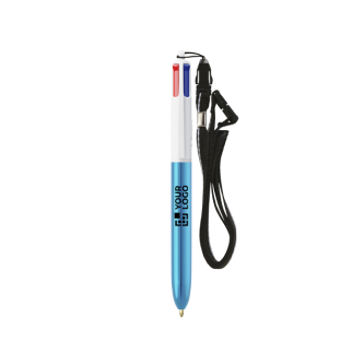 Stylo à bille avec finition métallisée, 4 couleurs d’encre Shine BIC®