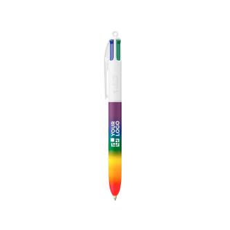 Stylo à bille en plastique style arc-en-ciel, encre 4 couleurs BIC®