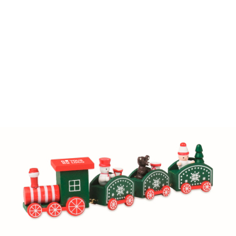 Train en bois avec figurines sur le thème Noël personnalisable