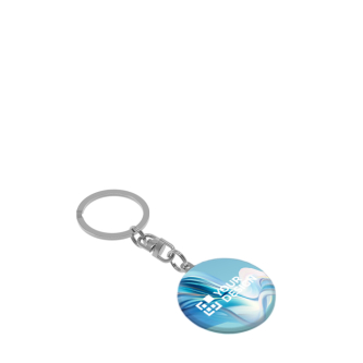 Porte-clés métallique rond personnalisable en couleur recto-verso