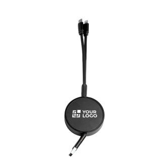 Câble de charge rétractable compact à double sortie et 3 connexions