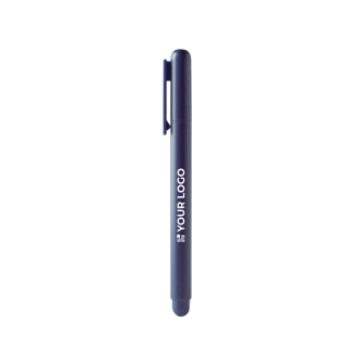Stylo roller en plastique avec capuchon et clip assortis, encre bleue