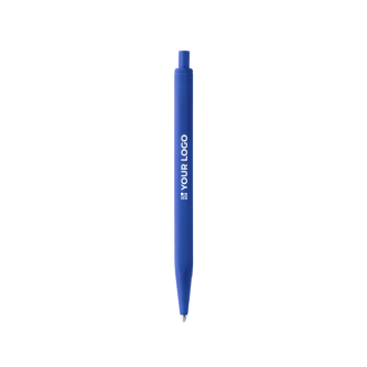Stylo à bouton-poussoir avec corps hexagonal mat, encre bleue