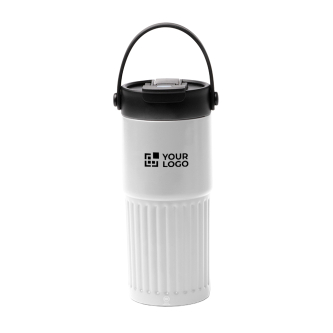 Mug isotherme en acier inoxydable avec paille et bec verseur 600 ml