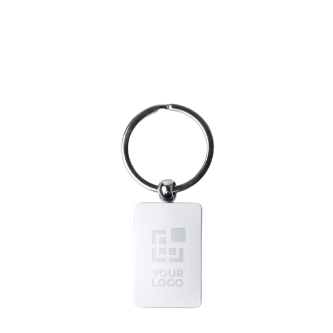 Porte-clés métallique rotatif, finition mate et surface de marquage
