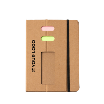 Bloc-notes en carton recyclé avec support pour smartphone A5 et feuilles lignées
