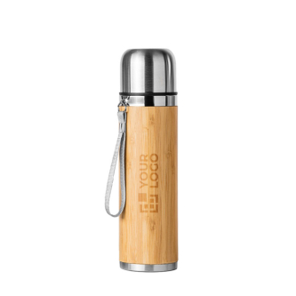 Bouteille isotherme en acier avec revêtement en bambou 420ml