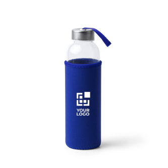 Gourde en verre avec housse en néoprène et sangle de transport 500ml