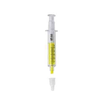 Marqueur fluorescent en plastique en forme de seringue