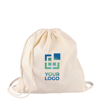 Sac à dos à cordes en coton naturel Oeko-Tex® 150g/m2