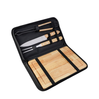 Étui avec ustensiles et planche à découper pour barbecue