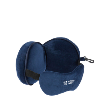 Kit de voyage avec coussin et masque en coton et polyester