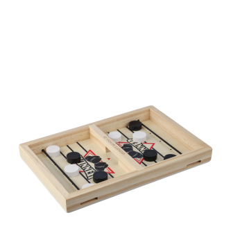 Hockey de table rapide en bois avec 10 pions ronds