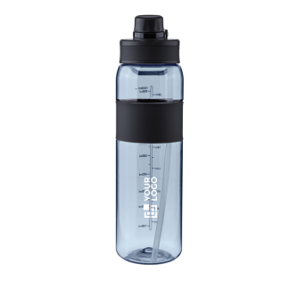 Gourde en plastique avec double option de boire par le bouchon 900ml