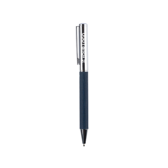 Stylo roller rotatif en laiton et RPET personnalisable encre bleue