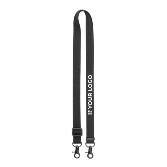 Tour de cou en RPET, boucle et mousquetons métalliques BrandCharger