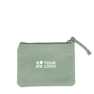Porte-monnaie en velours personnalisable avec fermeture éclair