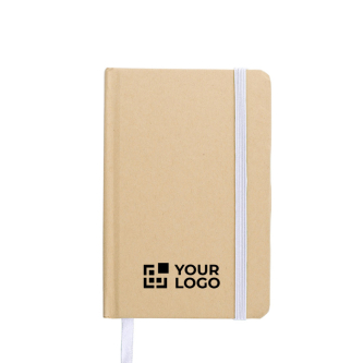 Carnet A6 en carton recyclé avec marque-page et pages lignées