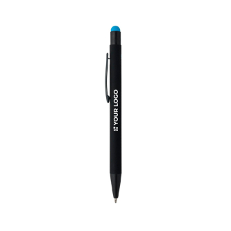Stylo aluminium recyclé revêtement gomme à encre bleue