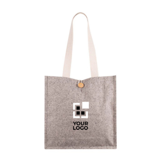 Sac en coton à l'aspect chiné avec bouton de fermeture