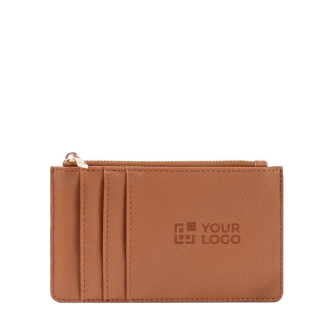Porte-monnaie et porte-cartes zippés en cuir synthétique