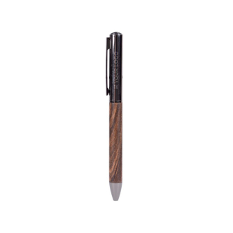 Stylo élégant en bois à mécanisme rotatif à encre bleue