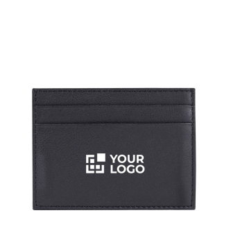Porte-cartes en cuir noir dans boîte de présentation élégante