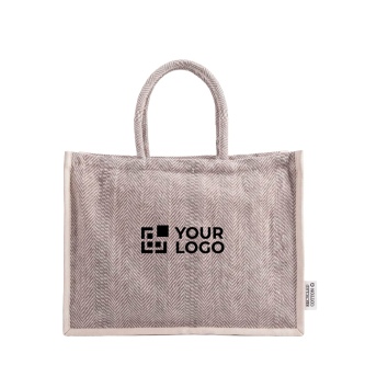 Sac en coton recyclé à large base et soufflet 530 g/m²