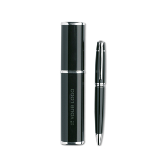 Stylo à offrir en métal avec étui avec zone d'impression