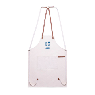 Tablier en coton avec attaches en similicuir réglables 340 g/m²
