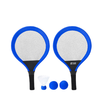 Set de 2 raquettes avec 2 balles assorties et volant pour l’extérieur