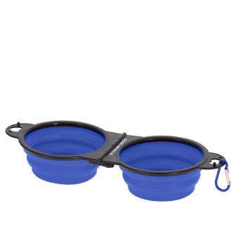 Double gamelle de 450 ml chacune pour animaux avec mousqueton