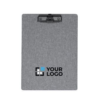 Porte-bloc en polyester RPET avec pince et porte-stylo A4