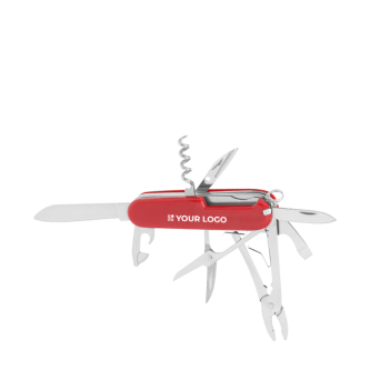 Couteau suisse rouge en acier inoxydable avec 10 fonctions