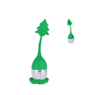 Infuseur à thé avec design de Noël en silicone et acier inoxydable