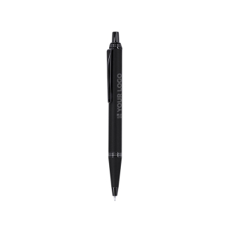 Stylo à bille en aluminium avec finition gomme, encre bleue