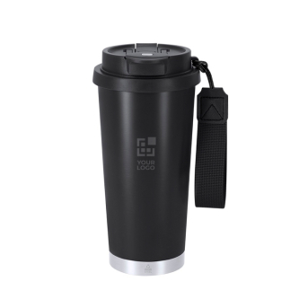 Gobelet à emporter en inox recyclé avec sangle de transport 500 ml