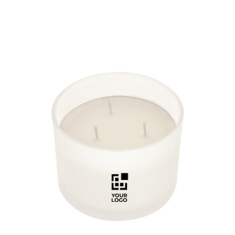 Bougie parfumée en pot de verre à trois mèches, plusieurs parfums