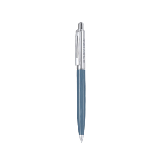 Stylo à bille avec bouton-poussoir et clip métallisé, encre bleue