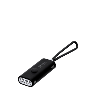 Lampe torche en aluminium recyclé avec 3 LED et poignée en silicone